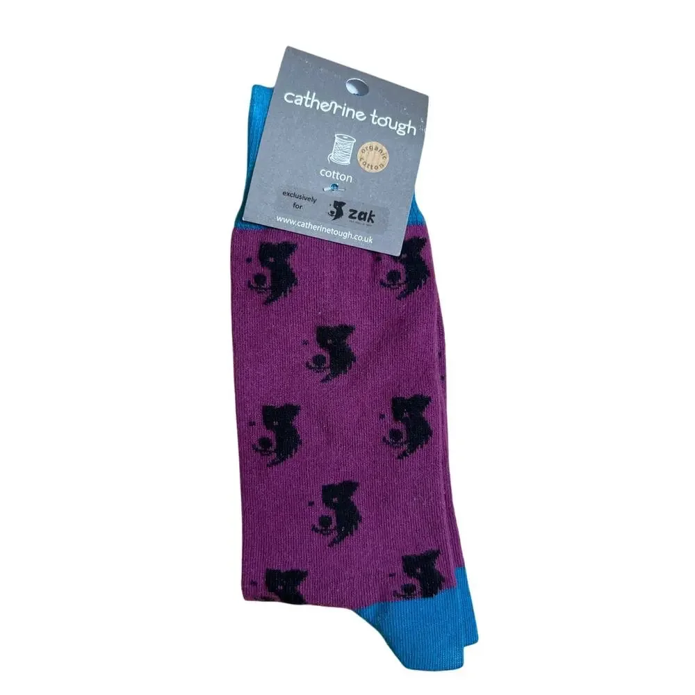 NWT Catherine Tough Purple Dog Socks 8.5/11.5